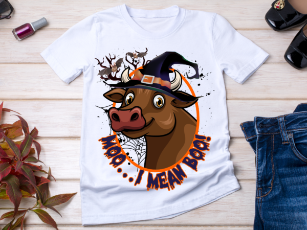 Rd halloween longhorn cow ,moo i mean boo, cute cow, digital download, sublimation design, printable artwork,digital file