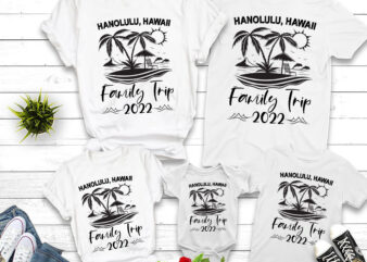 RD Honolulu, Hawaii, Custom Vacation Shirts Family Beach Matching T-shirt, Summer Camp Group Baby 1