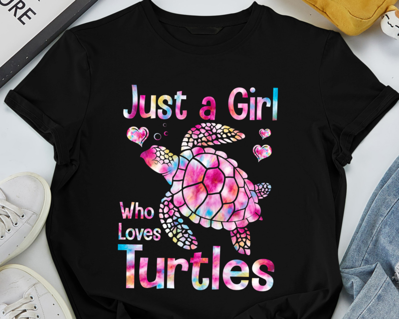RD Just a Girl Who Loves Turtles Tie Dye Turtle Lover T-Shirt