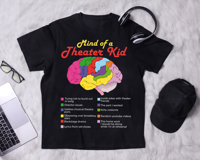RD Mind Of Theatre Kid T-Shirt, Musical Drama Actor Actress Gift, Broadway Play Lover, Acting Coach, Act Performer, Performance Outfit Costume