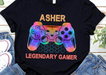 RD Personalized Legendary Gamer Shirt Asher Name Video Gamer t shirt design online