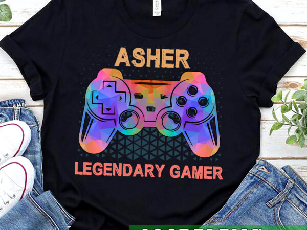 Rd personalized legendary gamer shirt asher name video gamer t shirt design online