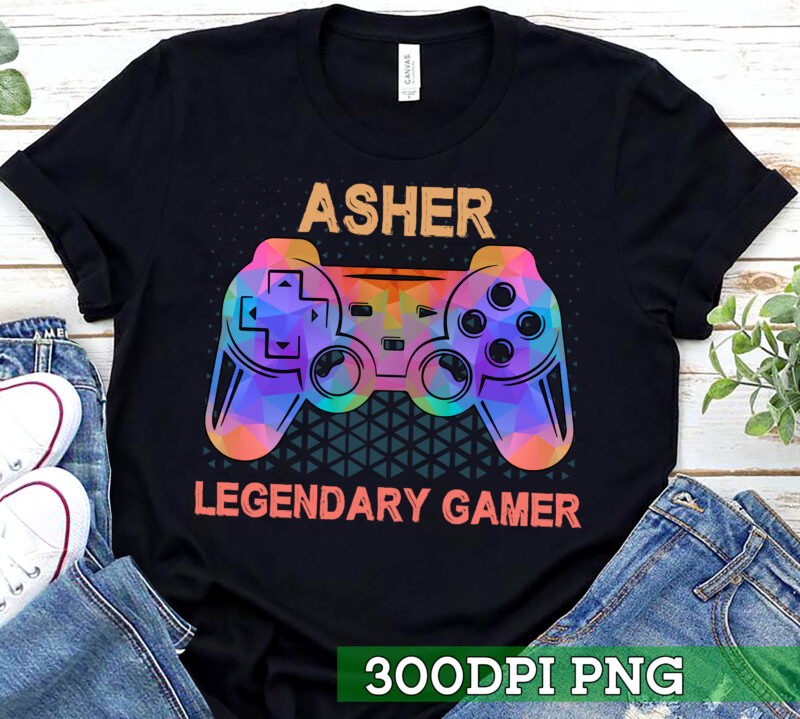 RD Personalized Legendary Gamer Shirt Asher Name Video Gamer
