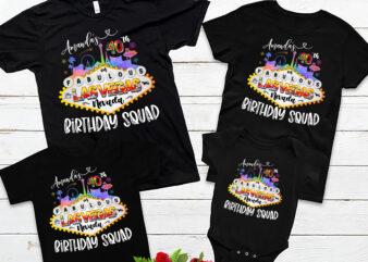 RD Personalized Name and Birthday, Vegas Birthday Shirt – Fun Fabulous Las Vegas Nevada Birthday Squad – Unique Gift for Milestone Vegas Trip Birthday