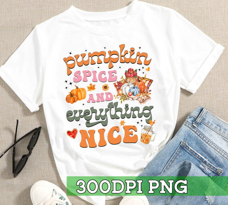 RD Pumpkin spice and everything nice png – Pumpkin png – Autumn png – Retro fall png – Fall shirt png – Leopard pumpkin png – Hello pumpkin png