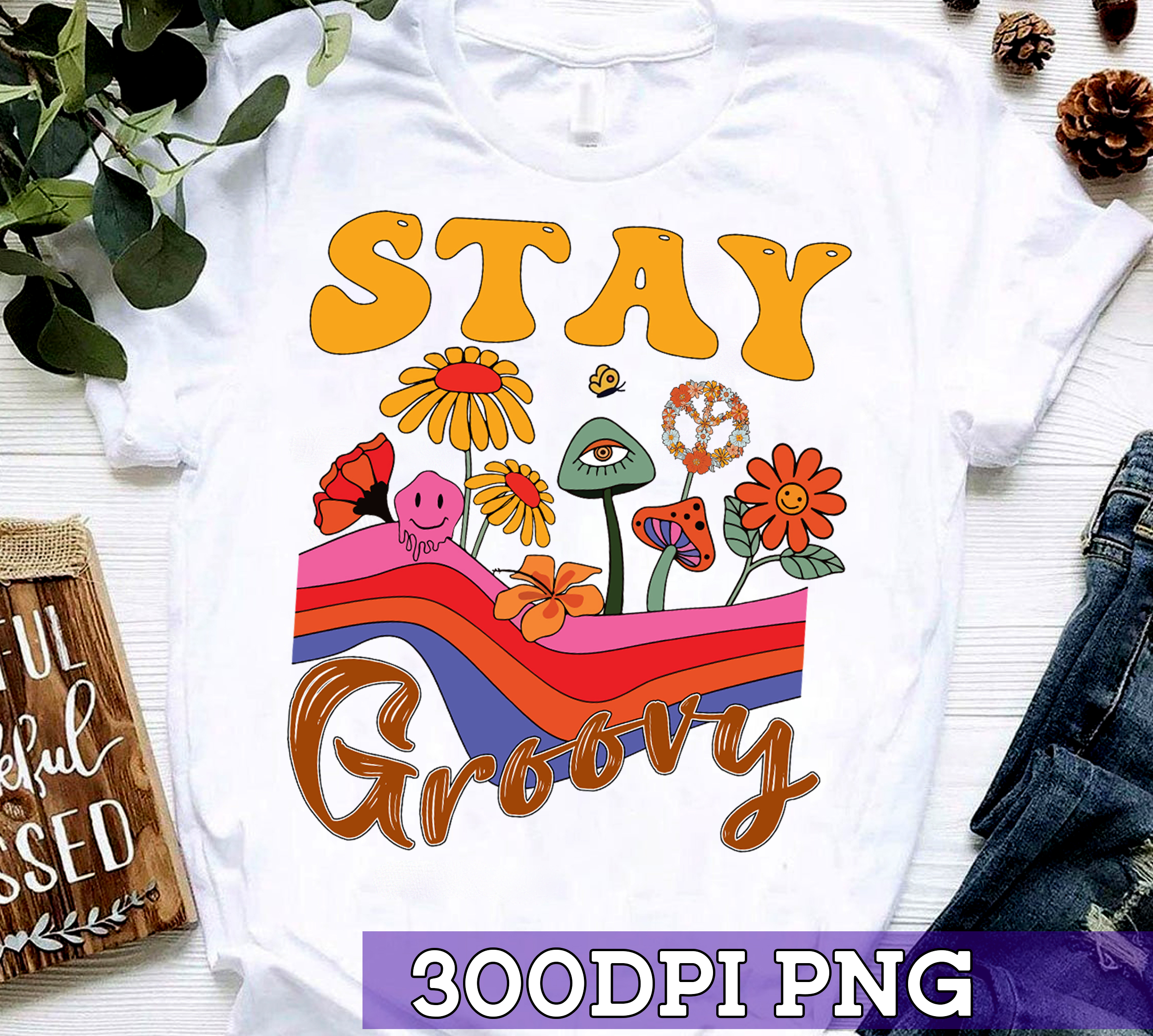 Groovy Clipart Groovy Birthday SVG PNG Hippie Birthday -  in