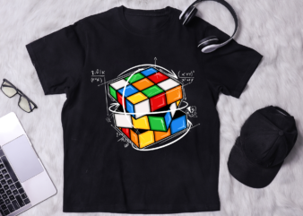 RD Rubik Cube Retro Vintage Colorful Cube Game Math T-Shirt, Rubiks Cube Costume Gifts, Rubik_s Solve Lover Birthday Present Shirts, Funny Tees