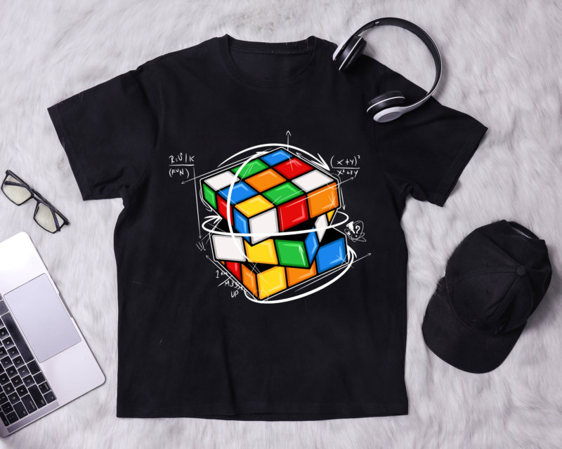 RD Rubik Cube Retro Vintage Colorful Cube Game Math T-Shirt, Rubiks Cube Costume Gifts, Rubik_s Solve Lover Birthday Present Shirts, Funny Tees