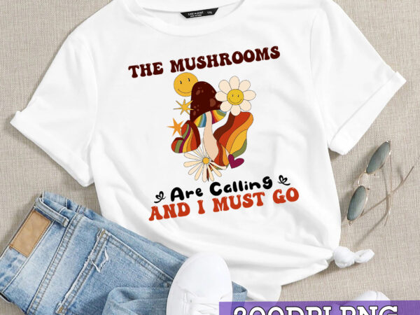 Rd the mushrooms are calling i must go t-shirt, funny mushroom shirt, funny mycologist, mycology shirt, mycologist gift, mycologist shirt