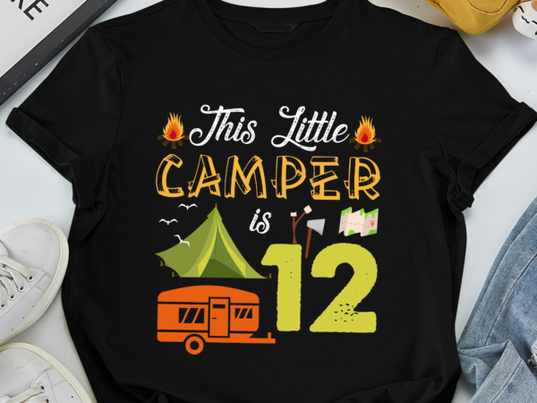 Rd this little camper is 12 camp lover 12th camping birthday t-shirt