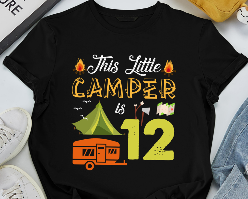 RD This Little Camper Is 12 Camp Lover 12th Camping Birthday T-Shirt