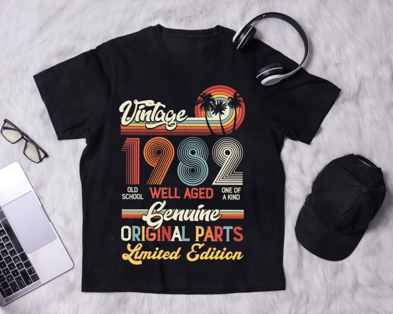 RD Vintage 1982 Original Parts T Shirt, 40th Birthday Gifts Shirt, 1982 Birthday Shirt, 1982 T shirt, 40th Birthday Gift for Him – Her
