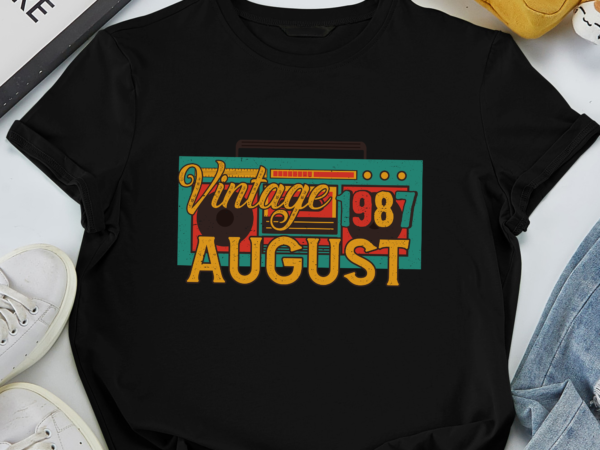 Rd vintage august 1987 35th birthday gift retro 35 years old t-shirt