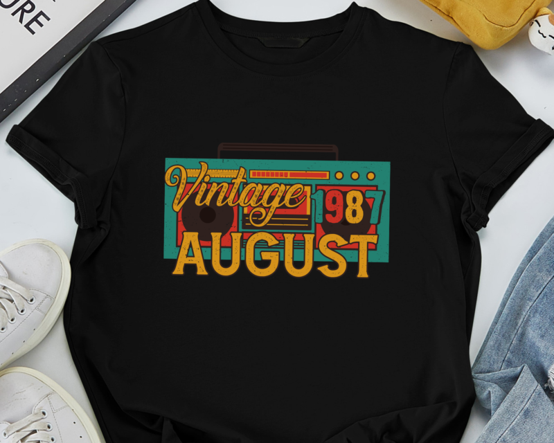 RD Vintage August 1987 35th Birthday Gift Retro 35 Years Old T-Shirt