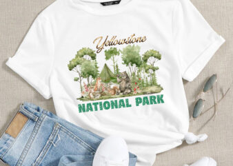 RD Yellowstone T Shirt Funny Shirts Yellowstone Shirt National Park Cute Bear Cool Graphic T Shirt Grand Tetons Hiking Camping Tee Mens