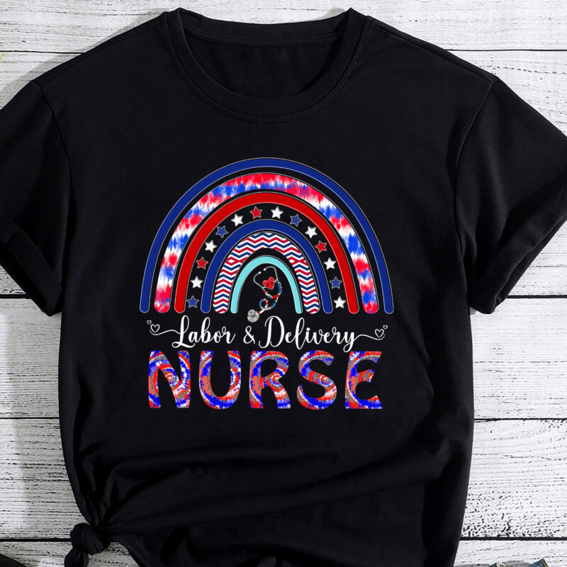 Rainbow Stethoscope Patriotic Labor Delivery Nurse 4th July PC