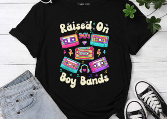 Raised On 90s Boy Bands Cassette Tape Retro T-Shirt PC