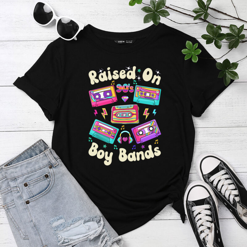 Raised On 90s Boy Bands Cassette Tape Retro T-Shirt PC