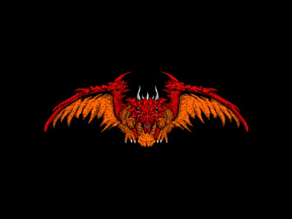 Red dragon art t shirt design online