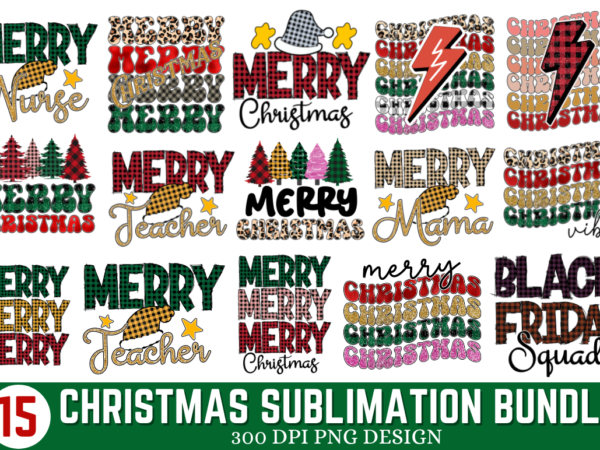 Retro christmas sublimation bundle t shirt design online