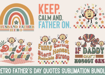 Retro Father’s Day Quotes Sublimation Bundle t shirt design online