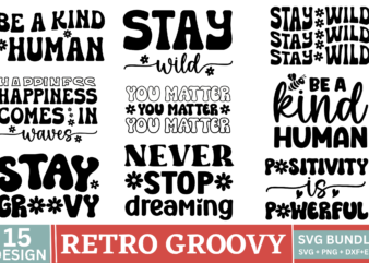 Retro Groovy Svg design bundle