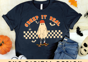 Retro Halloween Creep it Real Vintage Ghost Halloween PNG Digital File, Boo Halloween, Funny Halloween Gift, Instant Download PH t shirt design online