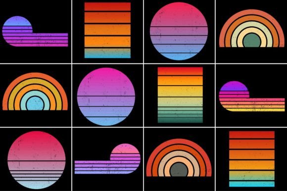 Sunset Retro Vintage Graphic Mega Bundle