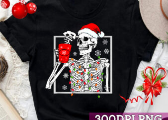 Retro Vintage Christmas Skeleton Coffee Hot Chocolate Lovers NC 1 t shirt design online