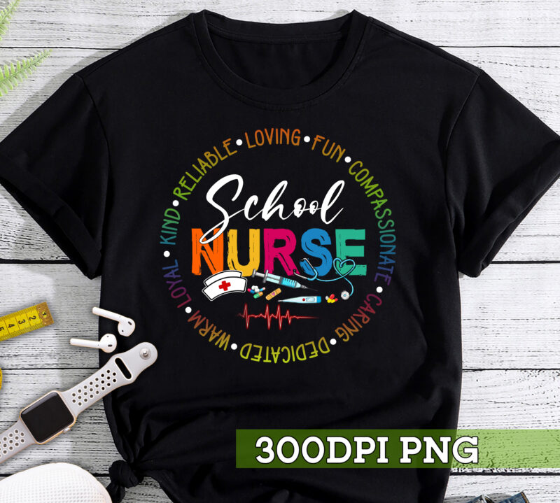 School Nurse PNG File, School Nurse Gift, Gift For Her, Nursing Design, Nurse Gradaution Gift, Instant Download HC