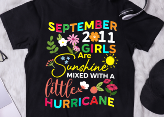 September 2011 Girls Are Sunshine Cute 11 Years Old Birthday T-Shirt