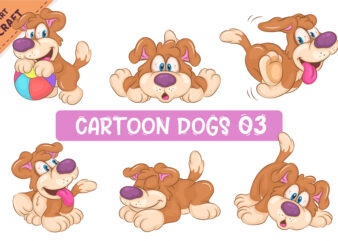 Set of Cartoon Dogs 03. Clipart. t shirt template vector