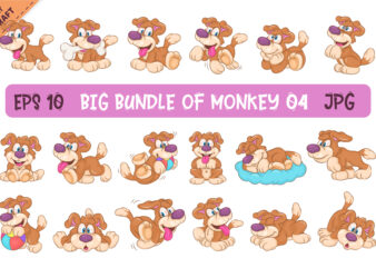 Big Bundle of Cartoon Dogs 04. Clipart.