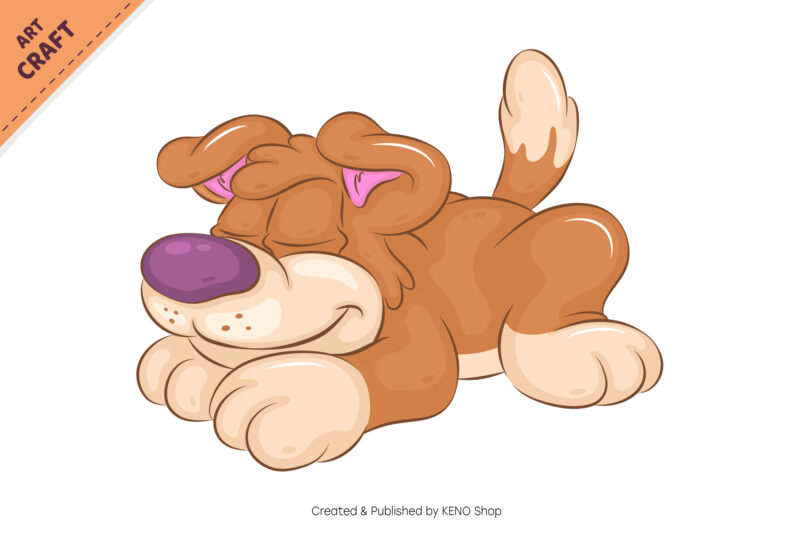 Sleeper Cartoon Dog. Clipart.