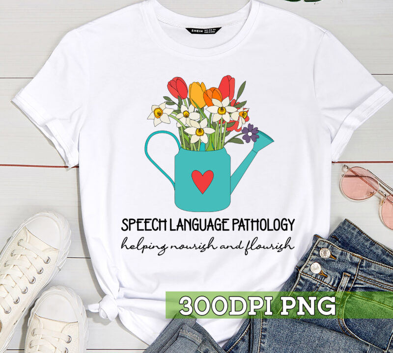 Speech Language Pathology PNG File For Shirt Tote Bag, Floral Speech Therapy Design, Speech Therapist Gift, Gift For Her HC