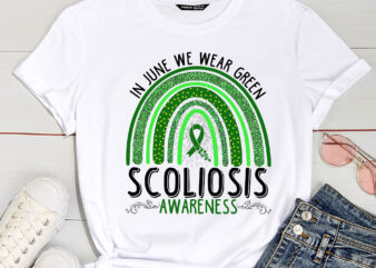 Spinal Stenosis Warrior In June We Wear Green Rainbow PC t shirt template vector
