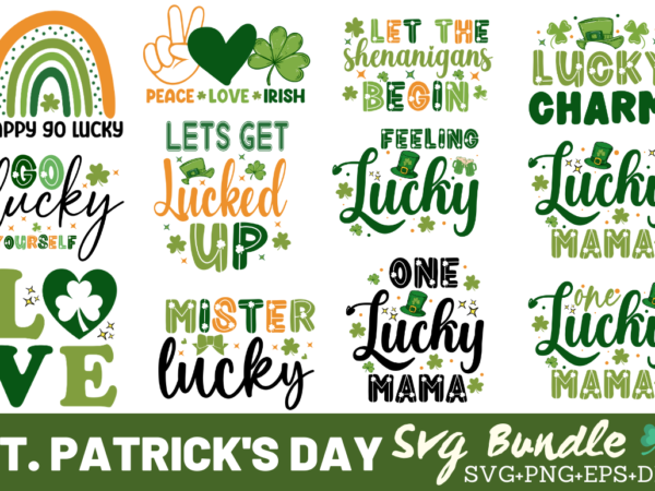 St patricks svg bundle t shirt template vector