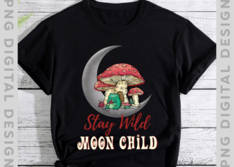 Stay Wild Moon Child Mushroom T-Shirt, Magic Mushroom, Frog Shirt, Nature Lover Shirt TH
