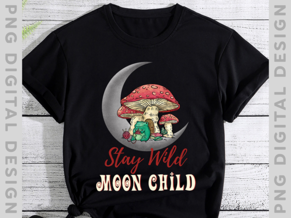 Stay wild moon child mushroom t-shirt, magic mushroom, frog shirt, nature lover shirt th