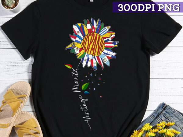 Sunflower petals with hispanic flag t-shirt, celebrate hispanic heritage month shirt, gift for latinos, american latino cultural hispana tee