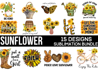 Sunflower Sublimation Bundle t shirt template vector