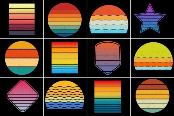 Sunset Retro Vintage Graphic Mega Bundle