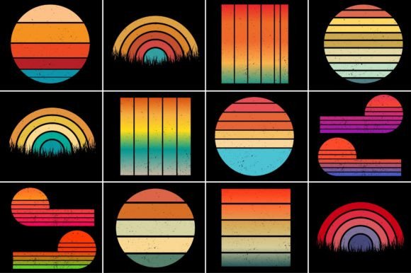 Sunset Retro Vintage Graphic Mega Bundle