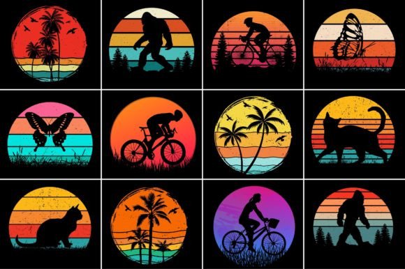 Sunset Retro Vintage Graphic Mega Bundle