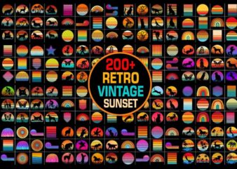 Sunset Retro Vintage Graphic Mega Bundle