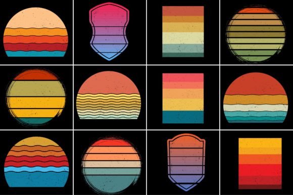 Sunset Retro Vintage Graphic Mega Bundle