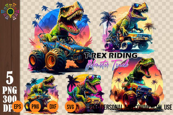 T rex monster truck 5 png sublimation dtf designs bundle t-shirt design T rex monster truck 5 png sublimation dtf designs bundle t-shirt design
