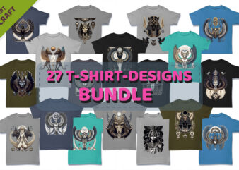 Bundle 27 T-Shirt-designs. Egyptian ornaments.