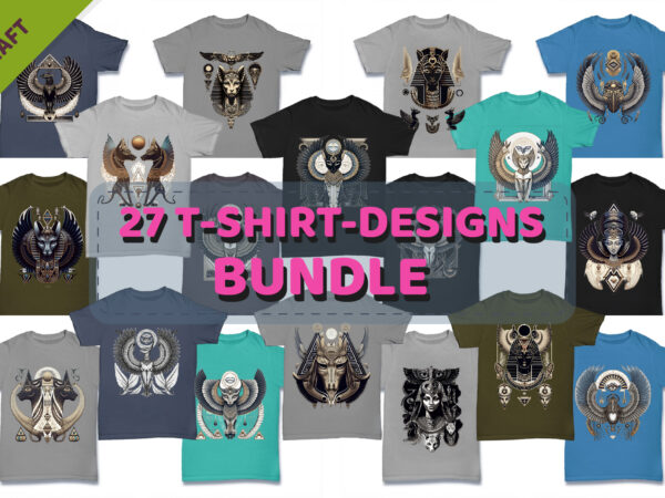 Bundle 27 t-shirt-designs. egyptian ornaments.