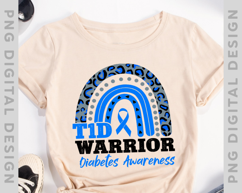 T1D Warrior Type 1 Diabetes Awareness Leopard Rainbow NH